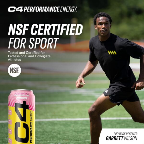 Cellucor C4 Performance Energy Drink | Strawberry Blast | Zero Sugar Carbonated Preworkout Energy | 200mg Caffeine with Beta Alanine | 16 Fl Oz (12 Pack) - Image 7