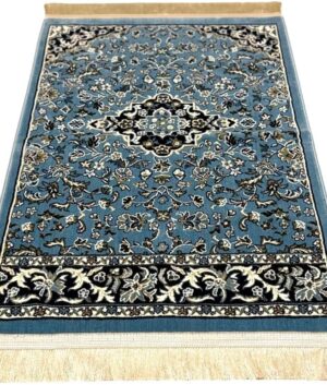 Premium Muslim Prayer Rug – 0.3 in Thick Soft Islamic Sajadah – Portable Prayer Mat for Men & Women – Eid, Ramadan, Hajj & Umrah Gift (Blue)
