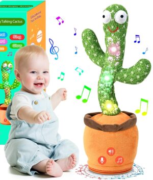 Dancing Talking Cactus Toy for Baby Toddler, Boys Girls Gifts Singing Mimicking Recording Repeating What You Say Baby Toys with 120 English Songs (Adjustable Volume)